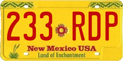 NM license plate 233RDP