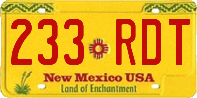 NM license plate 233RDT