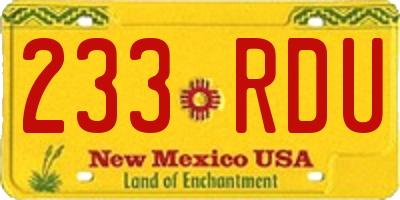NM license plate 233RDU