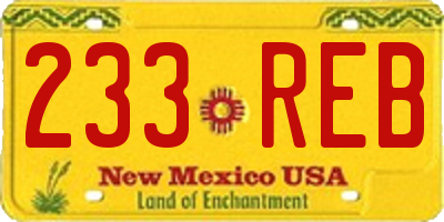 NM license plate 233REB