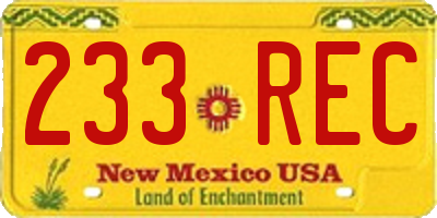 NM license plate 233REC