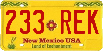NM license plate 233REK