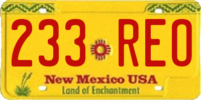 NM license plate 233REO