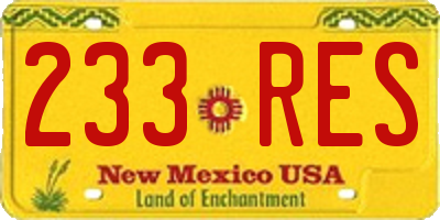 NM license plate 233RES
