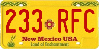 NM license plate 233RFC