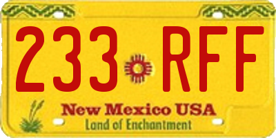 NM license plate 233RFF