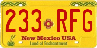 NM license plate 233RFG