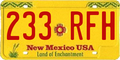 NM license plate 233RFH