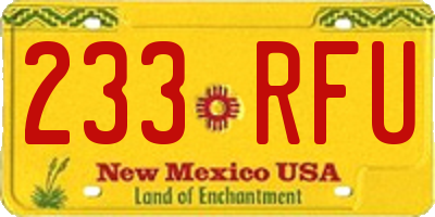 NM license plate 233RFU