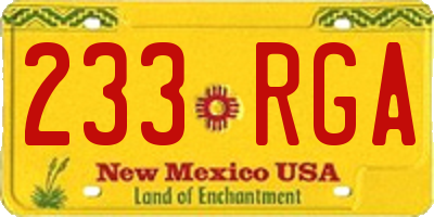NM license plate 233RGA