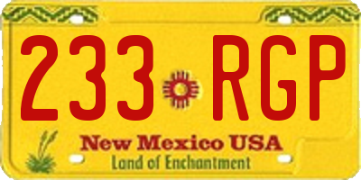 NM license plate 233RGP