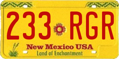 NM license plate 233RGR