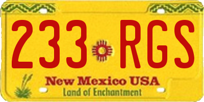 NM license plate 233RGS