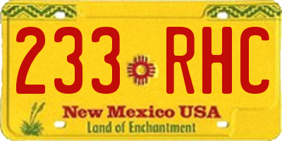 NM license plate 233RHC