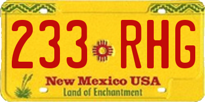 NM license plate 233RHG
