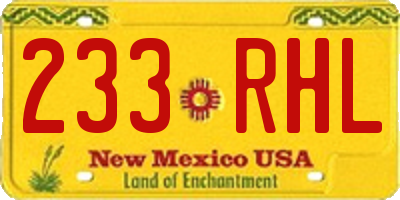 NM license plate 233RHL