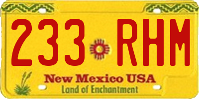 NM license plate 233RHM