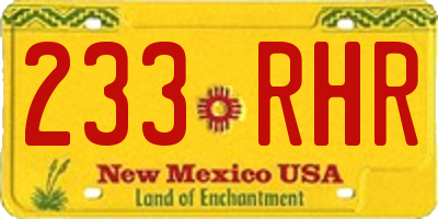 NM license plate 233RHR