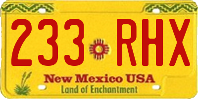 NM license plate 233RHX