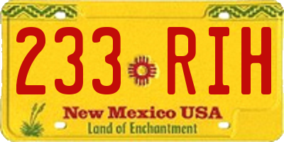 NM license plate 233RIH