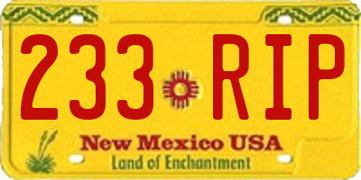 NM license plate 233RIP