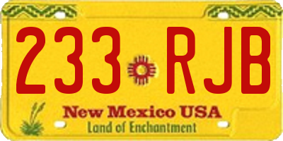 NM license plate 233RJB