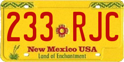 NM license plate 233RJC