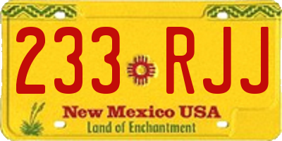 NM license plate 233RJJ