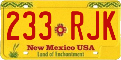 NM license plate 233RJK