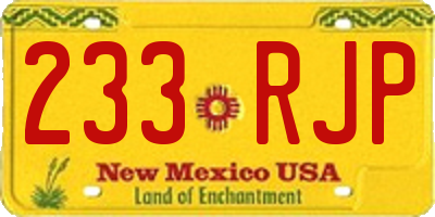NM license plate 233RJP