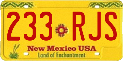 NM license plate 233RJS