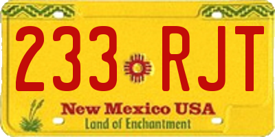 NM license plate 233RJT