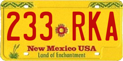 NM license plate 233RKA