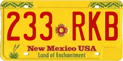 NM license plate 233RKB