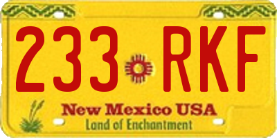 NM license plate 233RKF