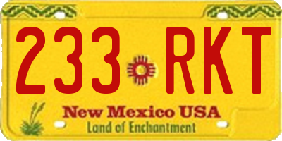 NM license plate 233RKT