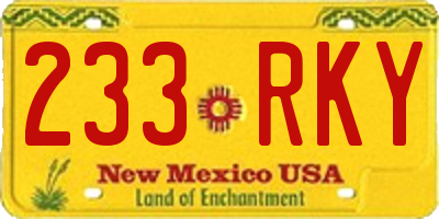 NM license plate 233RKY