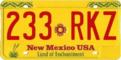 NM license plate 233RKZ