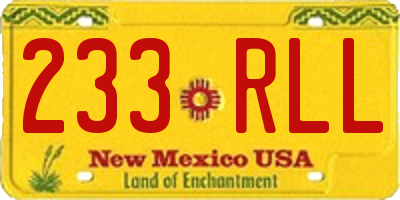 NM license plate 233RLL