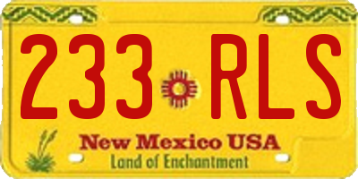 NM license plate 233RLS