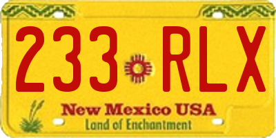 NM license plate 233RLX
