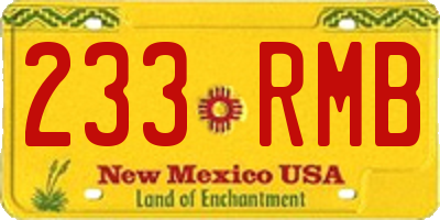NM license plate 233RMB