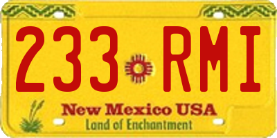 NM license plate 233RMI