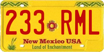 NM license plate 233RML
