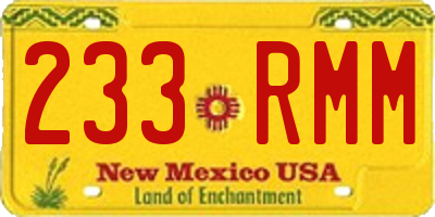 NM license plate 233RMM