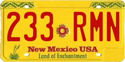 NM license plate 233RMN