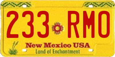 NM license plate 233RMO