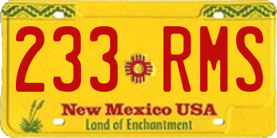 NM license plate 233RMS