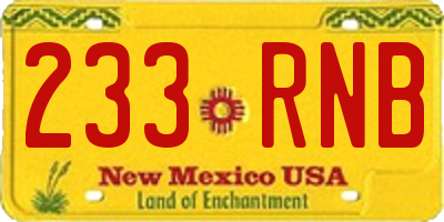 NM license plate 233RNB