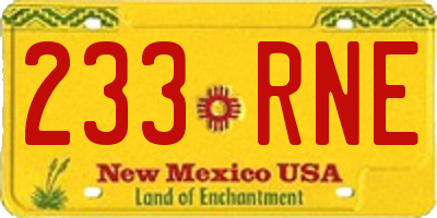 NM license plate 233RNE